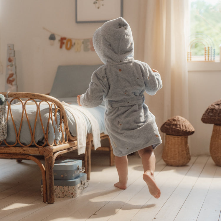 LITTLE DUTCH. Bathrobe embroidered Blue – Size 74/80