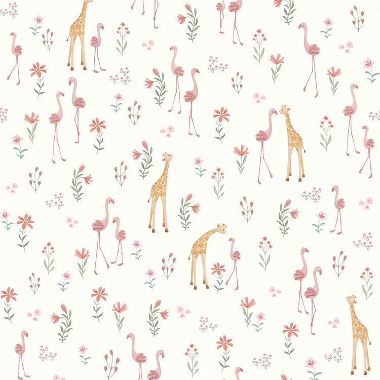LITTLE DUTCH. Non-woven wallpaper Blooming Safari