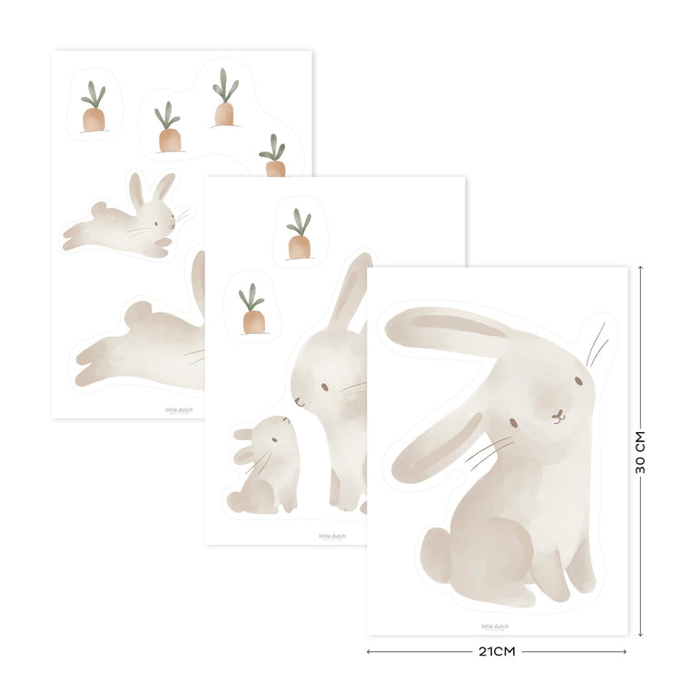LITTLE DUTCH. Σετ 3 αυτοκόλλητα τοίχου Baby Bunny