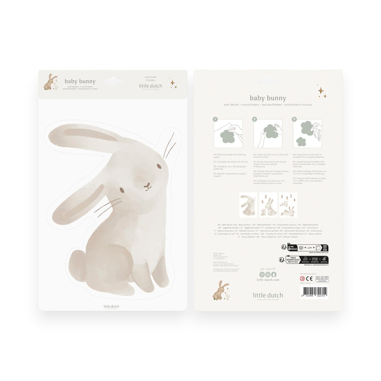 LITTLE DUTCH. Σετ 3 αυτοκόλλητα τοίχου Baby Bunny