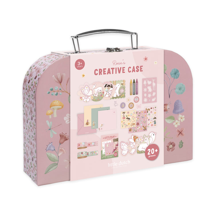 LITTLE DUTCH. Σετ ζωγραφικής - κατασκευών σε βαλιτσάκι Rosa Fairy Garden