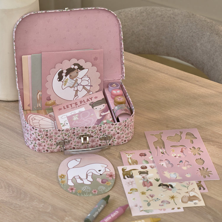 LITTLE DUTCH. Σετ ζωγραφικής - κατασκευών σε βαλιτσάκι Rosa Fairy Garden