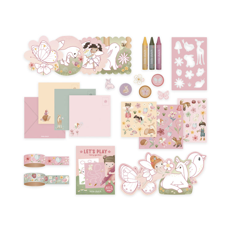 LITTLE DUTCH. Σετ ζωγραφικής - κατασκευών σε βαλιτσάκι Rosa Fairy Garden