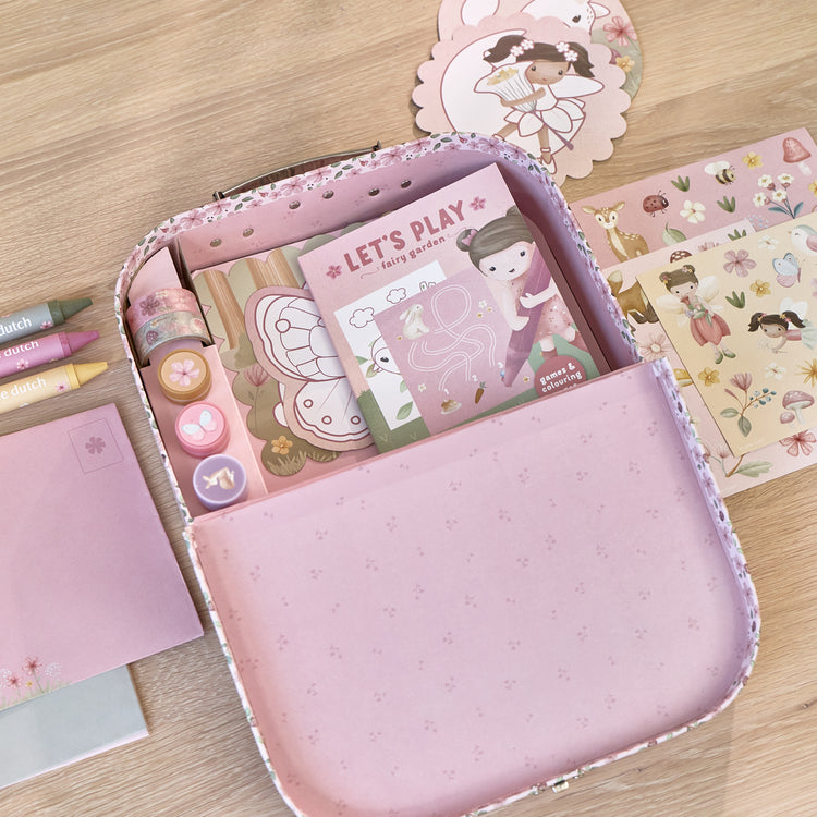 LITTLE DUTCH. Σετ ζωγραφικής - κατασκευών σε βαλιτσάκι Rosa Fairy Garden