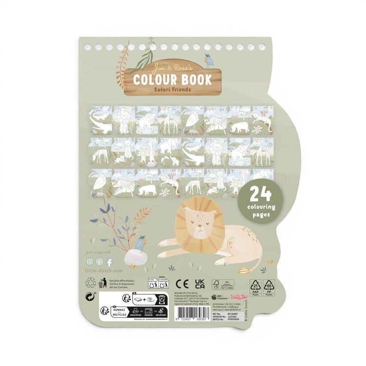 LITTLE DUTCH. Shaped coloring book Lion Safari Friends