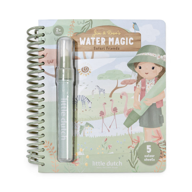 LITTLE DUTCH. Water reveal book Rosa Safari Friends