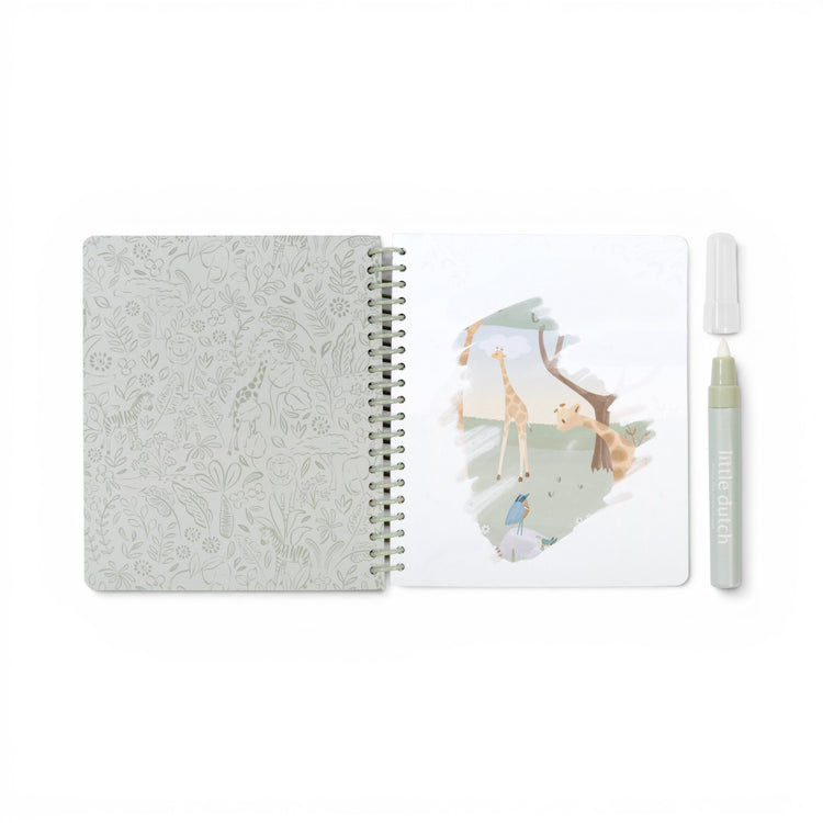LITTLE DUTCH. Water reveal book Rosa Safari Friends