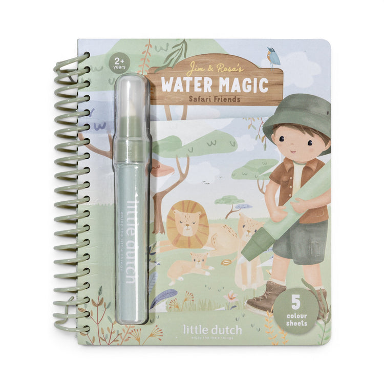 LITTLE DUTCH. Water reveal book Jim Safari Friends