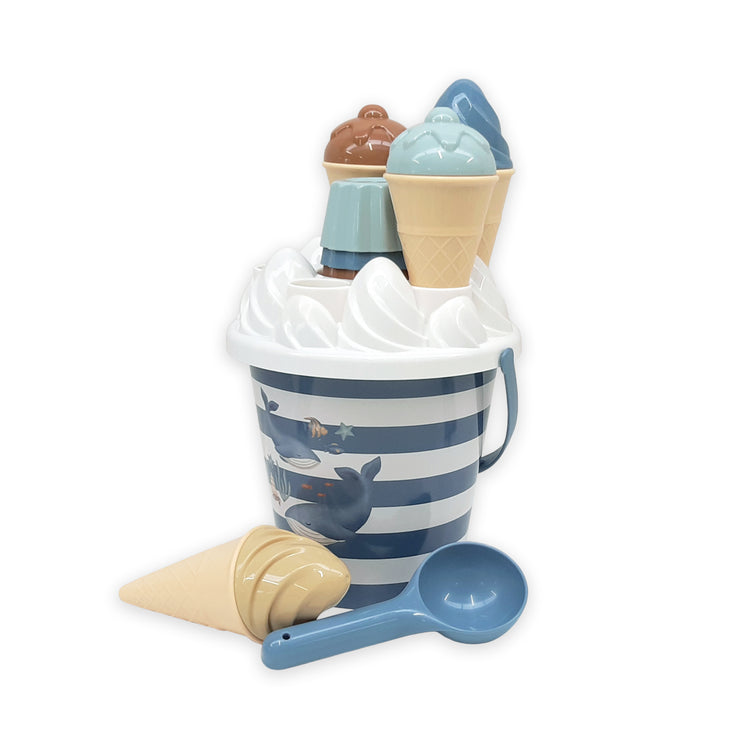 LITTLE DUTCH. Σετ κουβαδάκια παραλίας Ice Cream Ocean World Μπλε