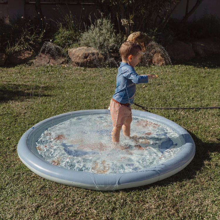 LITTLE DUTCH. Φουσκωτό στρώμα παιχνιδιού Sprinkler Ocean World Μπλε 150 εκ.