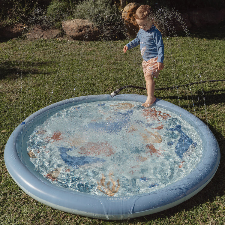LITTLE DUTCH. Φουσκωτό στρώμα παιχνιδιού Sprinkler Ocean World Μπλε 150 εκ.