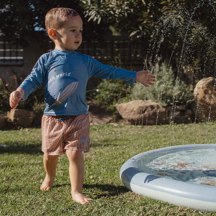 LITTLE DUTCH. Φουσκωτό στρώμα παιχνιδιού Sprinkler Ocean World Μπλε 150 εκ.