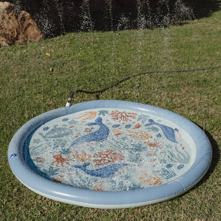 LITTLE DUTCH. Φουσκωτό στρώμα παιχνιδιού Sprinkler Ocean World Μπλε 150 εκ.