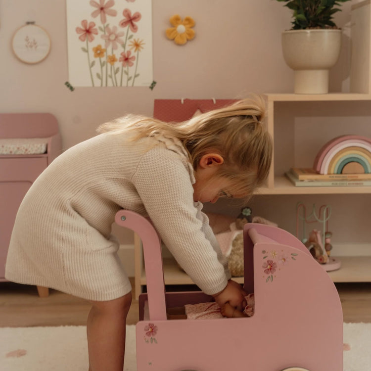 LITTLE DUTCH. Wooden doll pram FSC