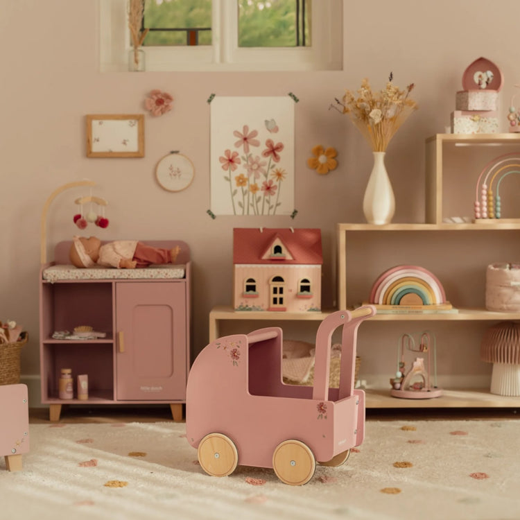 LITTLE DUTCH. Wooden doll pram FSC