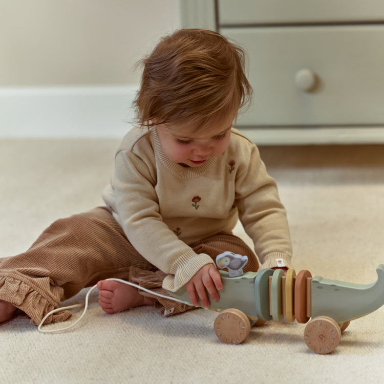 LITTLE DUTCH. Wooden pull animal Safari Friends FSC