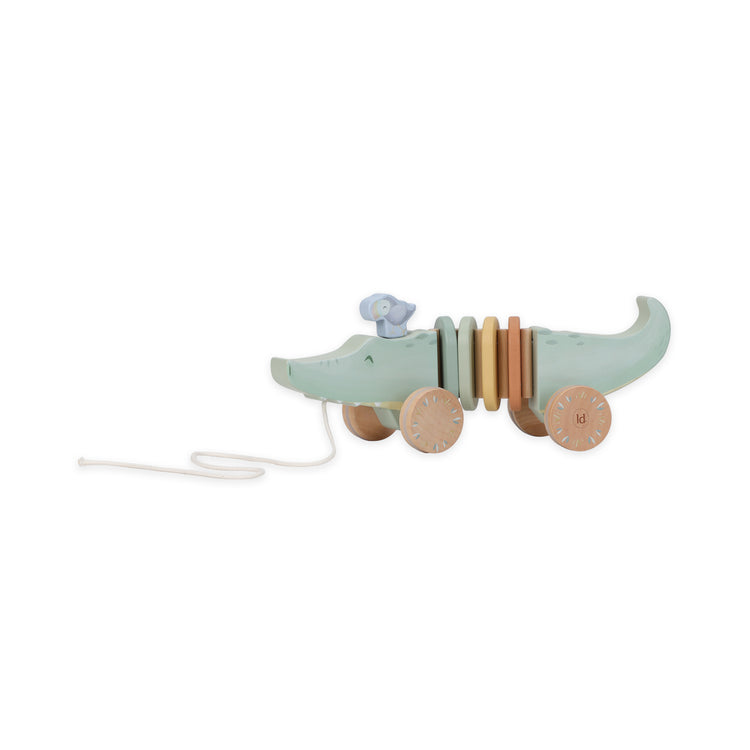 LITTLE DUTCH. Wooden pull animal Safari Friends FSC