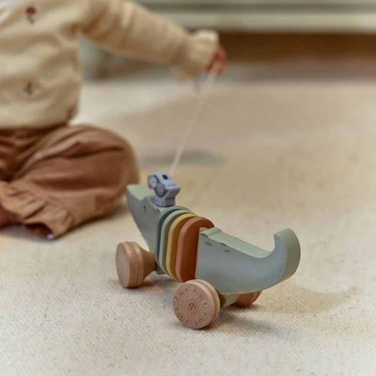 LITTLE DUTCH. Wooden pull animal Safari Friends FSC