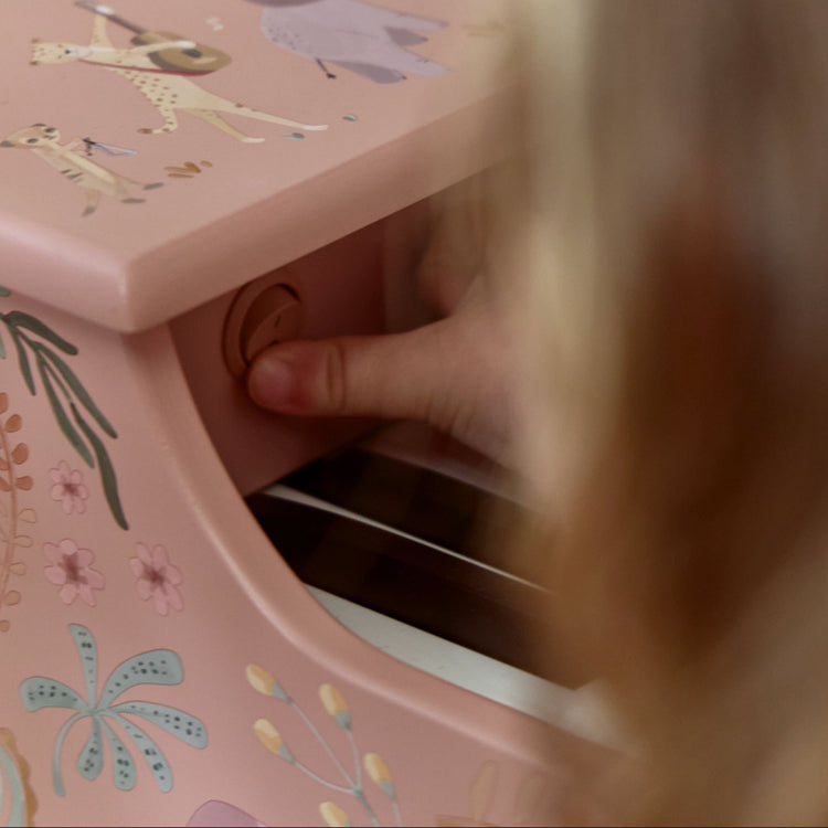 LITTLE DUTCH. Wooden piano Safari Friends FSC (pink)