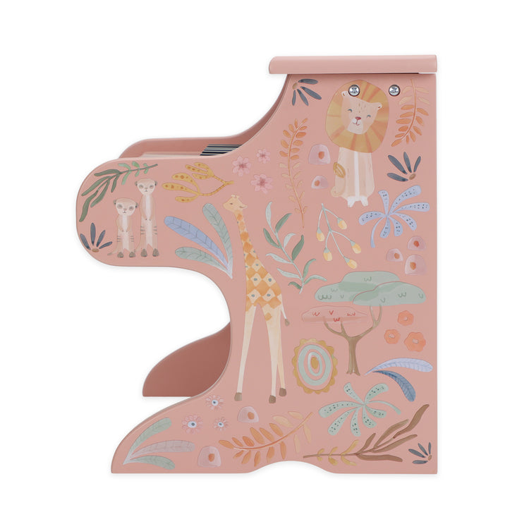 LITTLE DUTCH. Wooden piano Safari Friends FSC (pink)