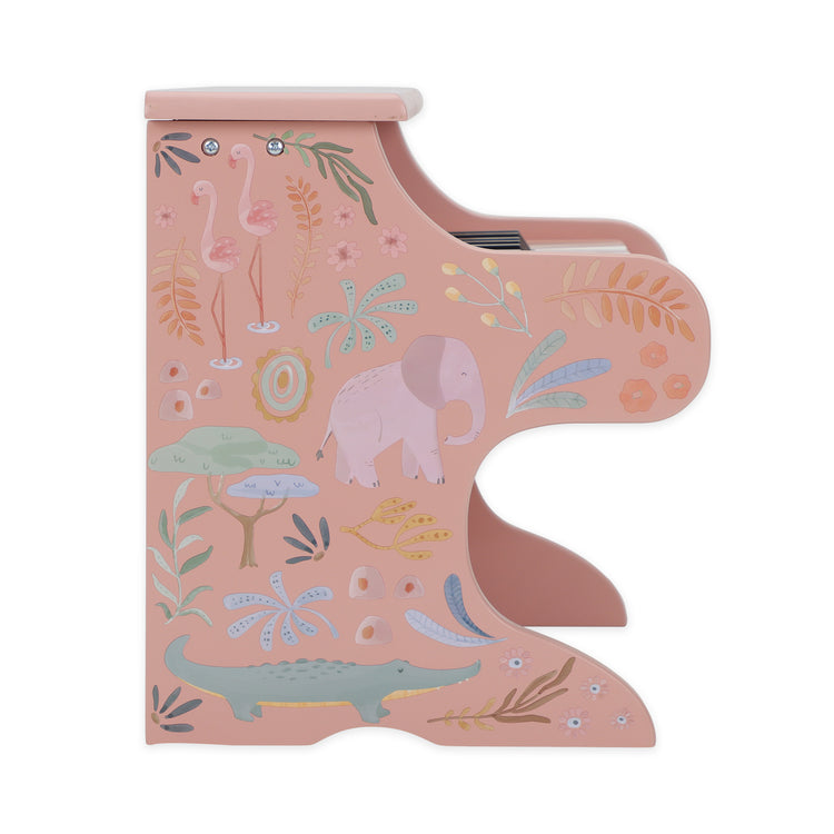 LITTLE DUTCH. Wooden piano Safari Friends FSC (pink)