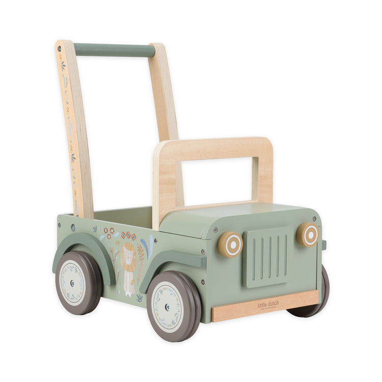 LITTLE DUTCH. Wooden safari push car Safari Friends FSC
