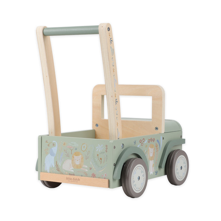 LITTLE DUTCH. Wooden safari push car Safari Friends FSC