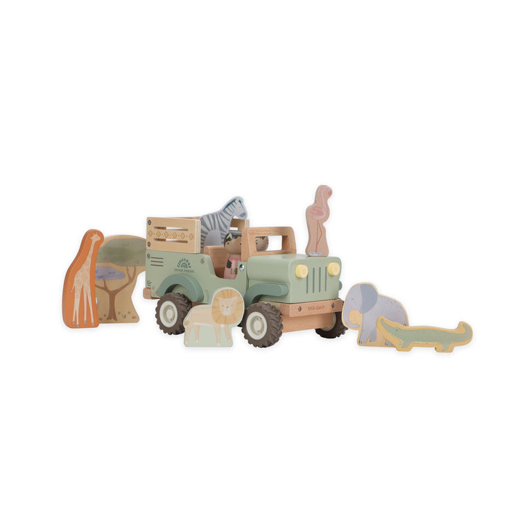 LITTLE DUTCH. Wooden safari car with animals Safari Friends FSC