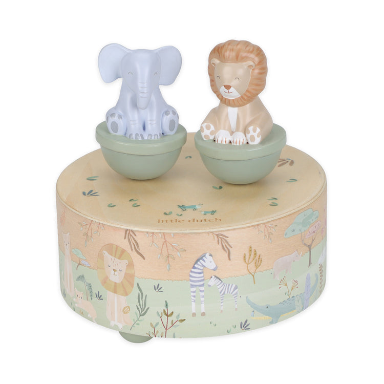LITTLE DUTCH. Wooden Music Box Safari Friends FSC