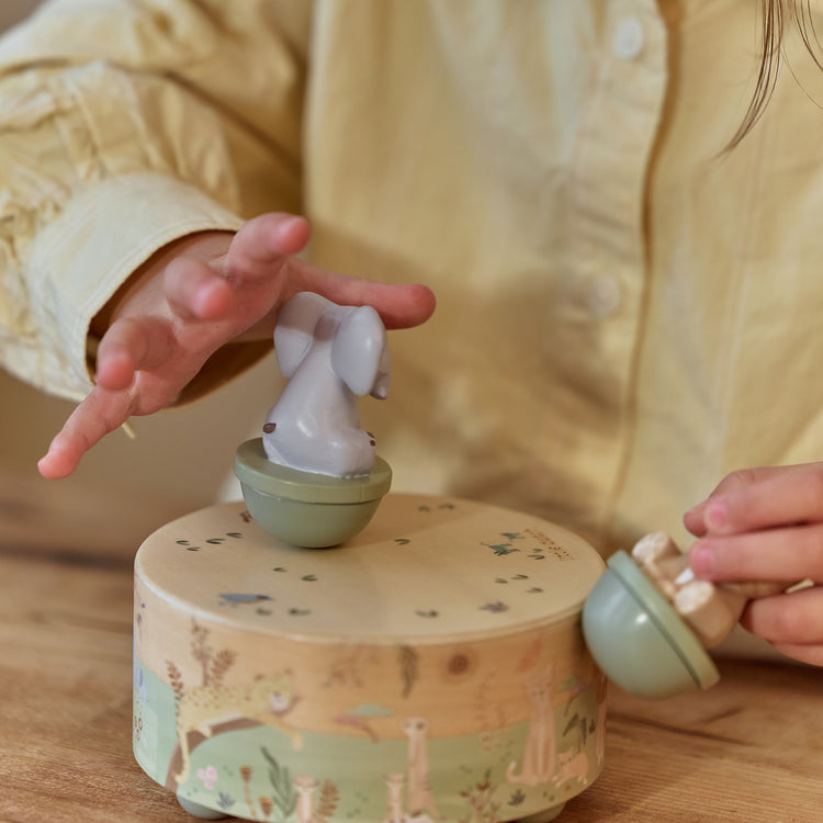 LITTLE DUTCH. Wooden Music Box Safari Friends FSC