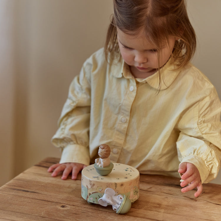 LITTLE DUTCH. Wooden Music Box Safari Friends FSC