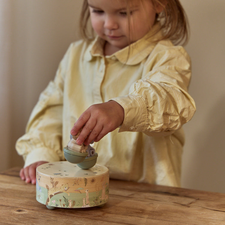 LITTLE DUTCH. Wooden Music Box Safari Friends FSC