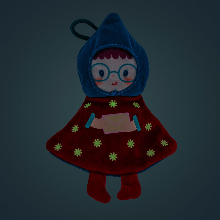 LILLIPUTIENS. Christmas Decoration - Reversible Glow-in-the-Dark Fabric Elf Lilli