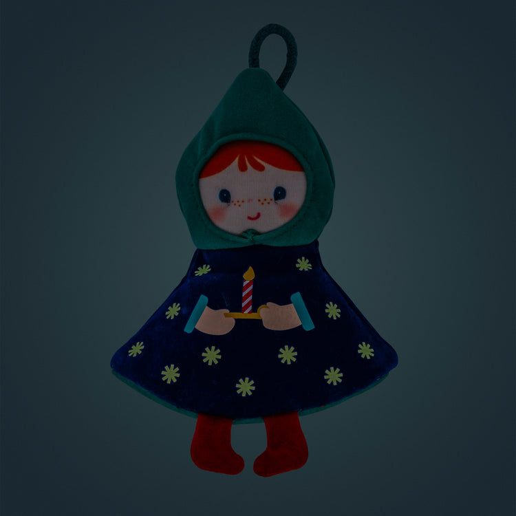 LILLIPUTIENS. Christmas Decoration - Reversible Glow-in-the-Dark Fabric Elf Titti