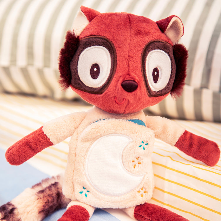 LILLIPUTIENS. Glow-in-the-dark soft toy and Fabric Book Elvis the Lemur