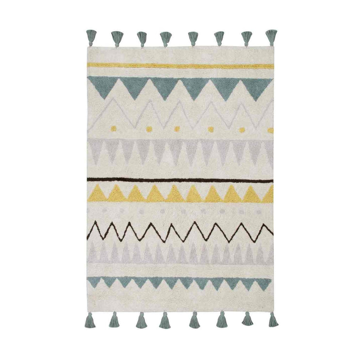 Lorena Canals. Washable Rug Azteca Vintage Blue 140x200
