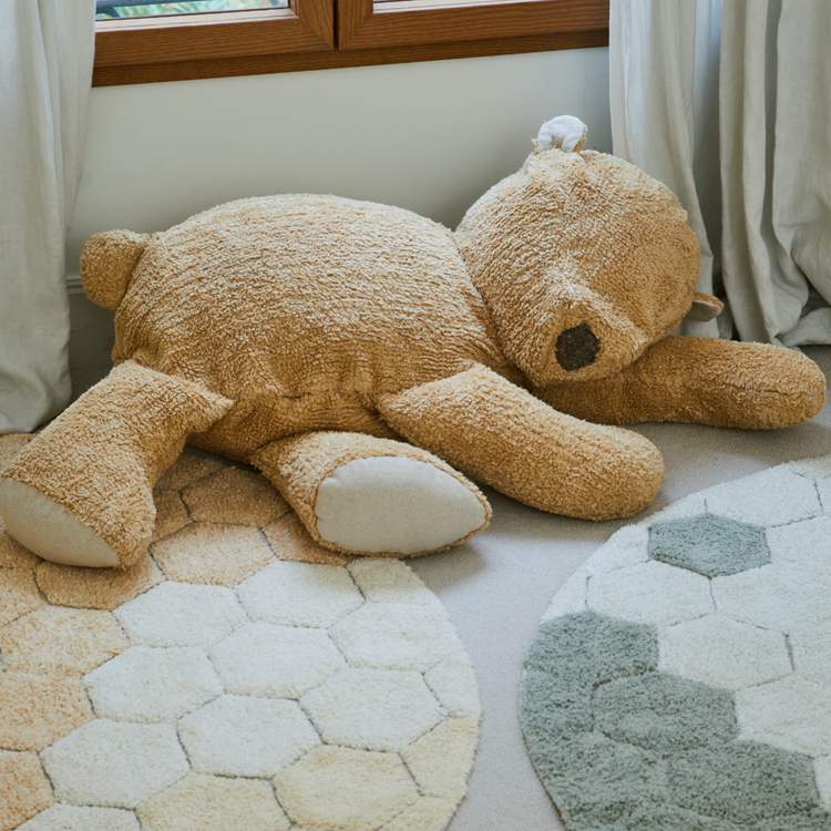 Lorena Canals. Washable rug Round Honeycomb Golden 140 cm