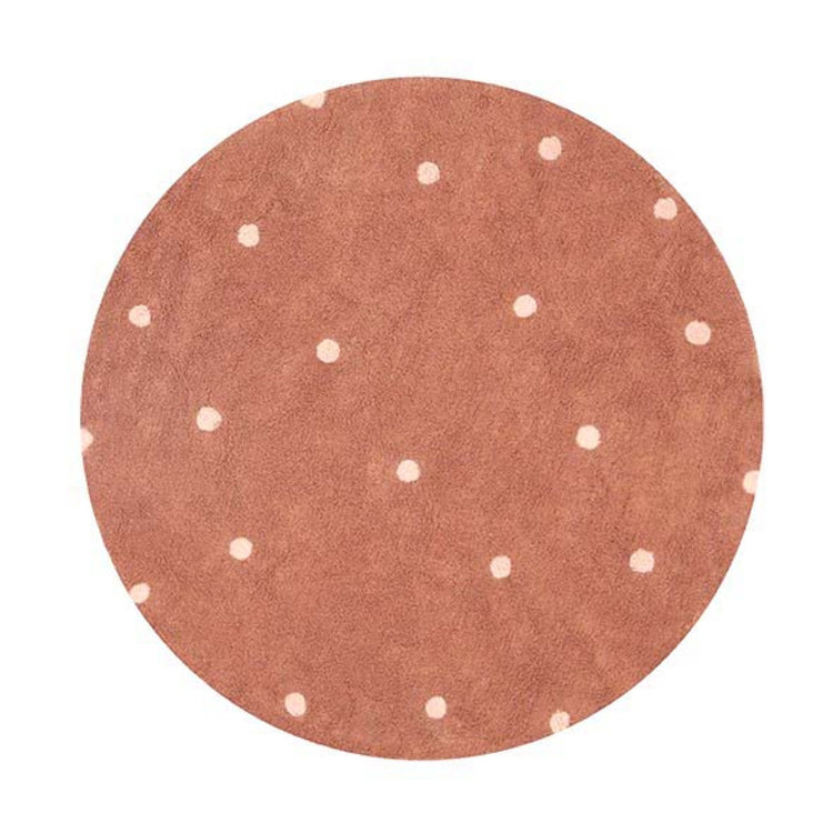 Lorena Canals. Washable rug Round Dot - Chestnut 140 cm