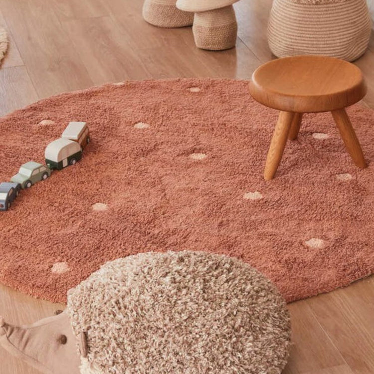 Lorena Canals. Washable rug Round Dot - Chestnut 140 cm