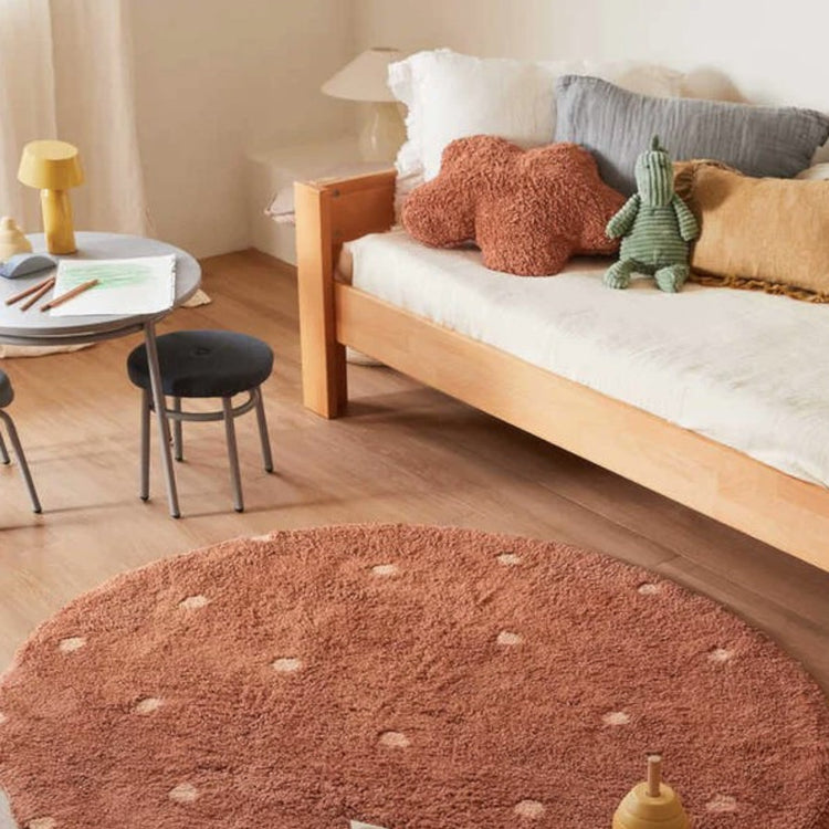 Lorena Canals. Washable rug Round Dot - Chestnut 140 cm