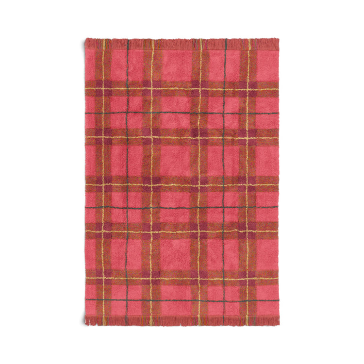 Lorena Canals. Washable Rug Tartan Vintage Red 140x190 cm