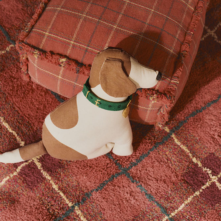 Lorena Canals. Washable Rug Tartan Vintage Red 140x190 cm