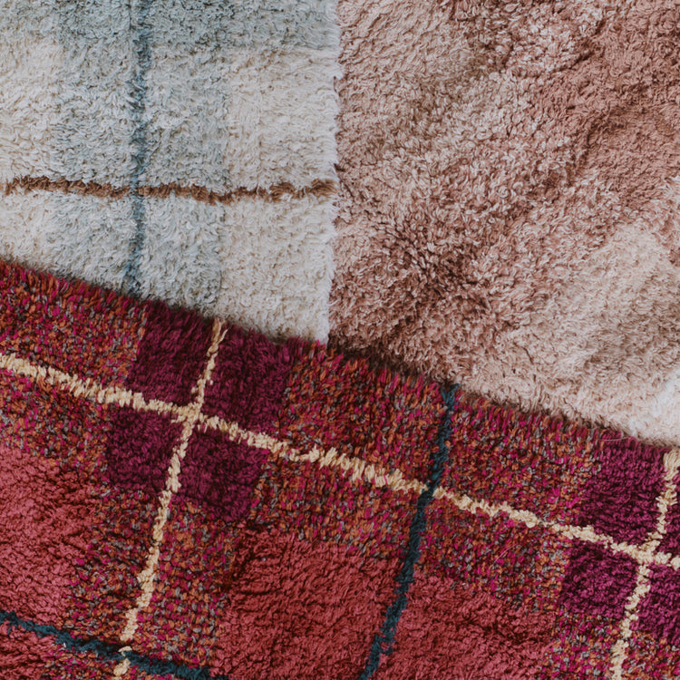 Lorena Canals. Washable Rug Tartan Vintage Red 140x190 cm