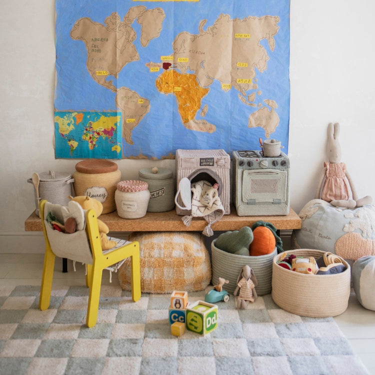 Lorena Canals. Washable rug Kitchen Tiles Blue Sage 120x160 cm