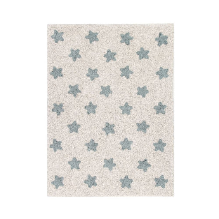 Lorena Canals. Washable Rug Stars Natural Vintage Blue. 160x120