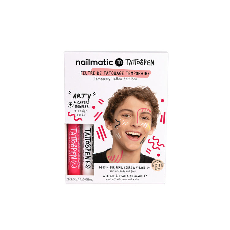 NAILMATIC. Σετ ζωγραφικής δέρματος Tattoopen με σχέδια Arty