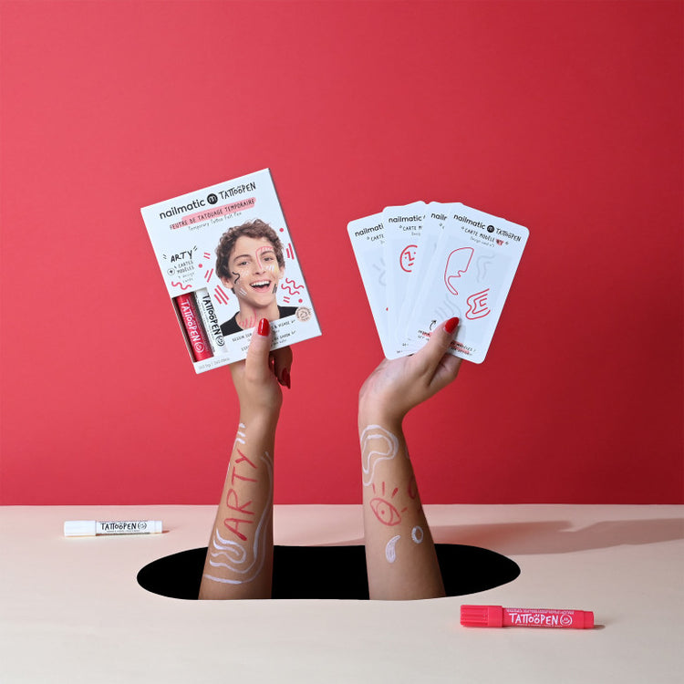 NAILMATIC. Σετ ζωγραφικής δέρματος Tattoopen με σχέδια Arty