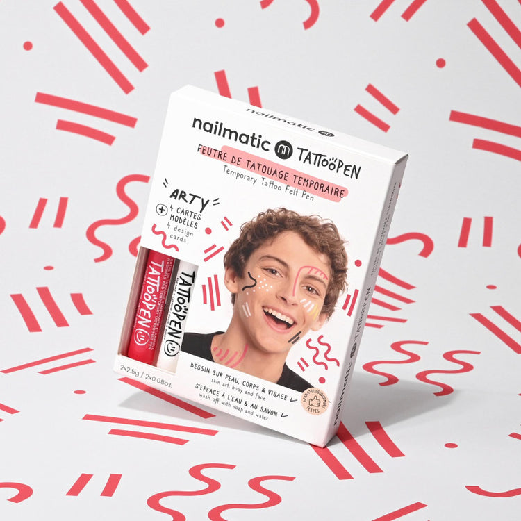 NAILMATIC. Σετ ζωγραφικής δέρματος Tattoopen με σχέδια Arty