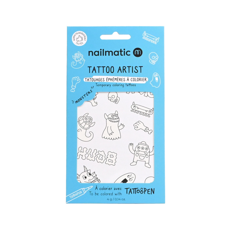 NAILMATIC. Temporary coloring tattoos - Monsters