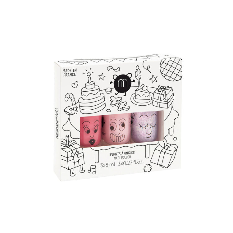 NAILMATIC. Set of 3 nail polishes Party (Cookie-Bella-Elliot)